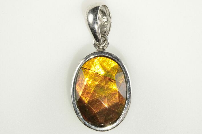 Colorful Ammolite (Fossil Ammolite Shell) Pendant With BC Jade #205940